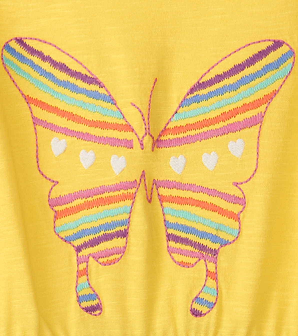Agrandir l'image de Robe à taille fantaisie – Papillon sur fond jaune