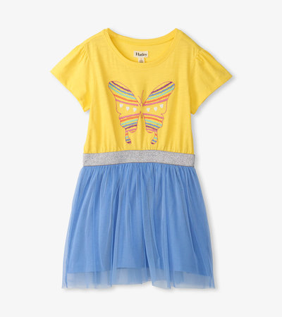 Girls Yellow Butterfly Fun Dress
