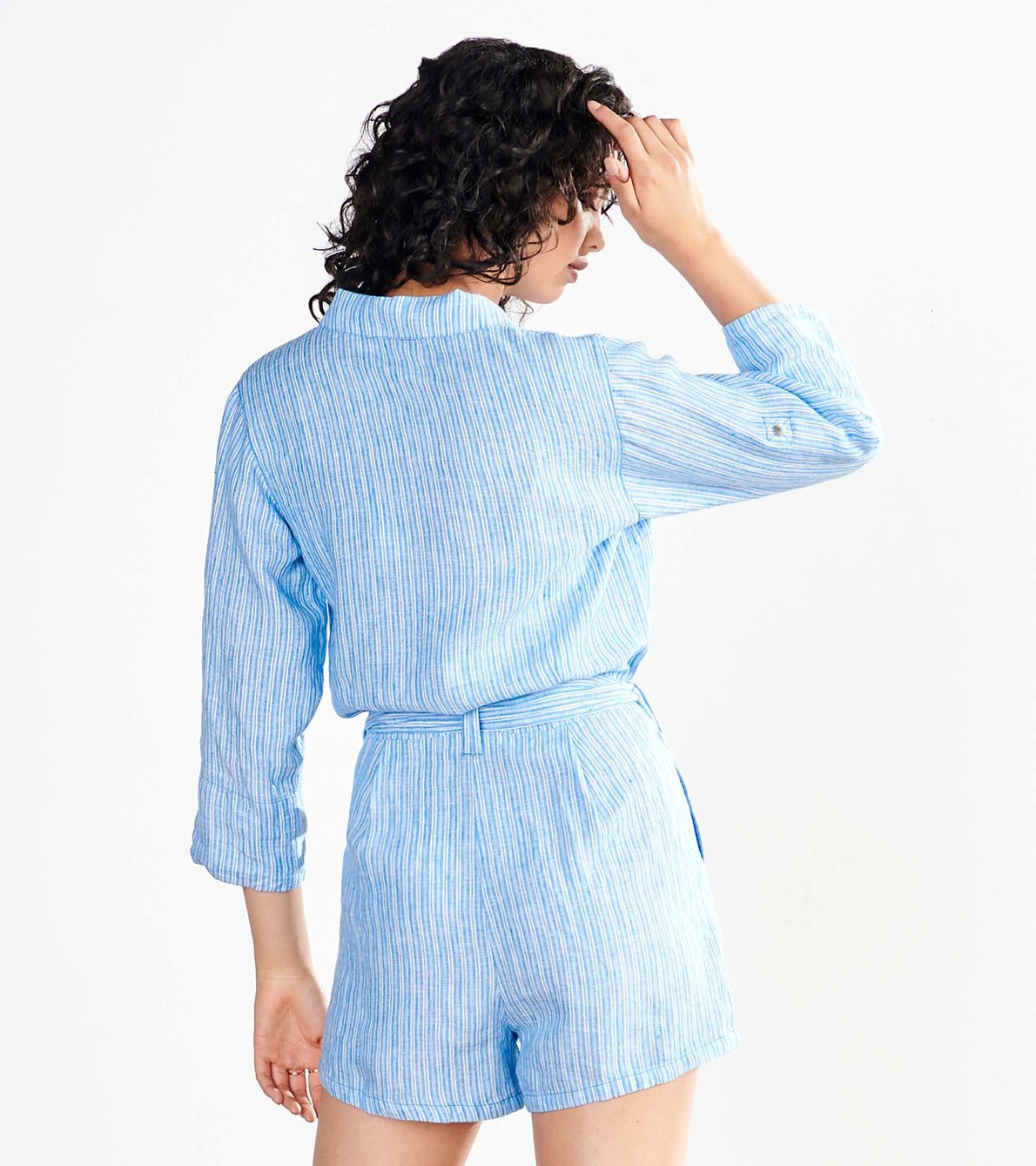 View larger image of Giselle Romper - French Blue Stripes