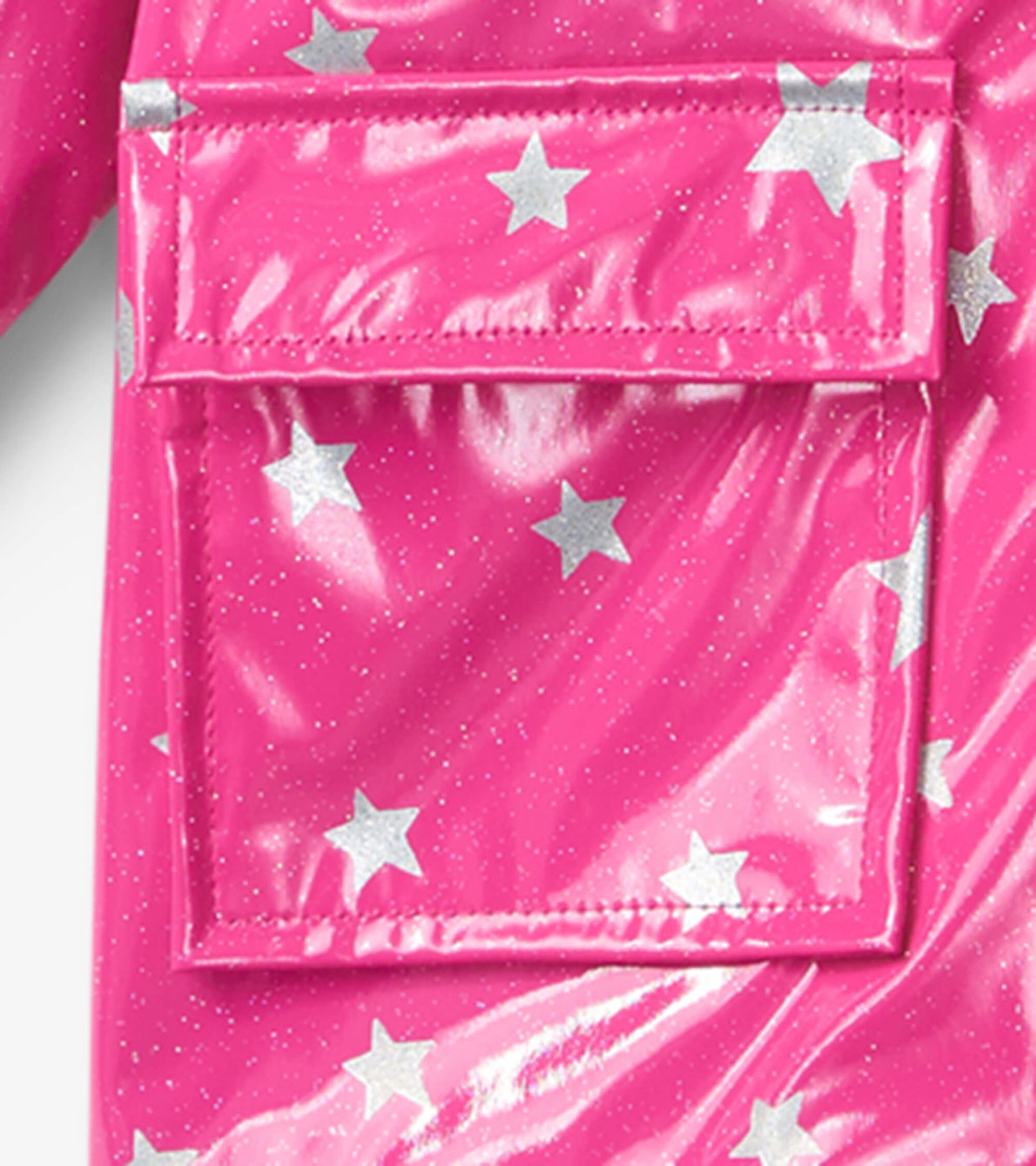 View larger image of Girls Glitter Stars Button-Up Rain Jacket
