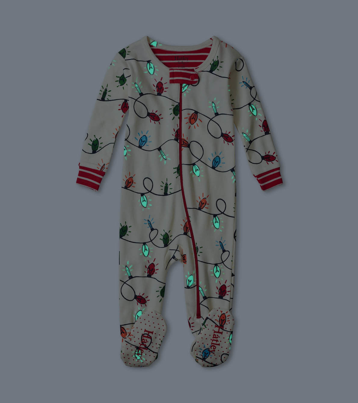 View larger image of Glowing Holiday Lights Footed Coverall