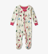 Glowing Holiday Lights Footed Coverall