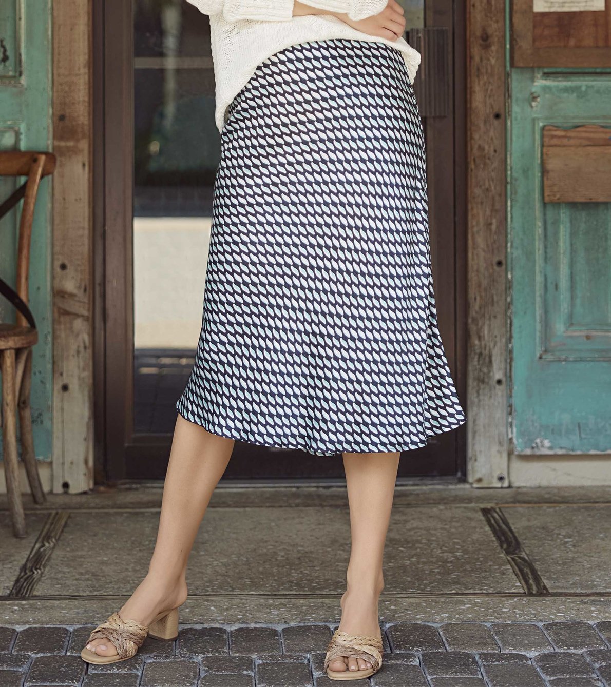 View larger image of Grace Midi Skirt - Graphic Leaves