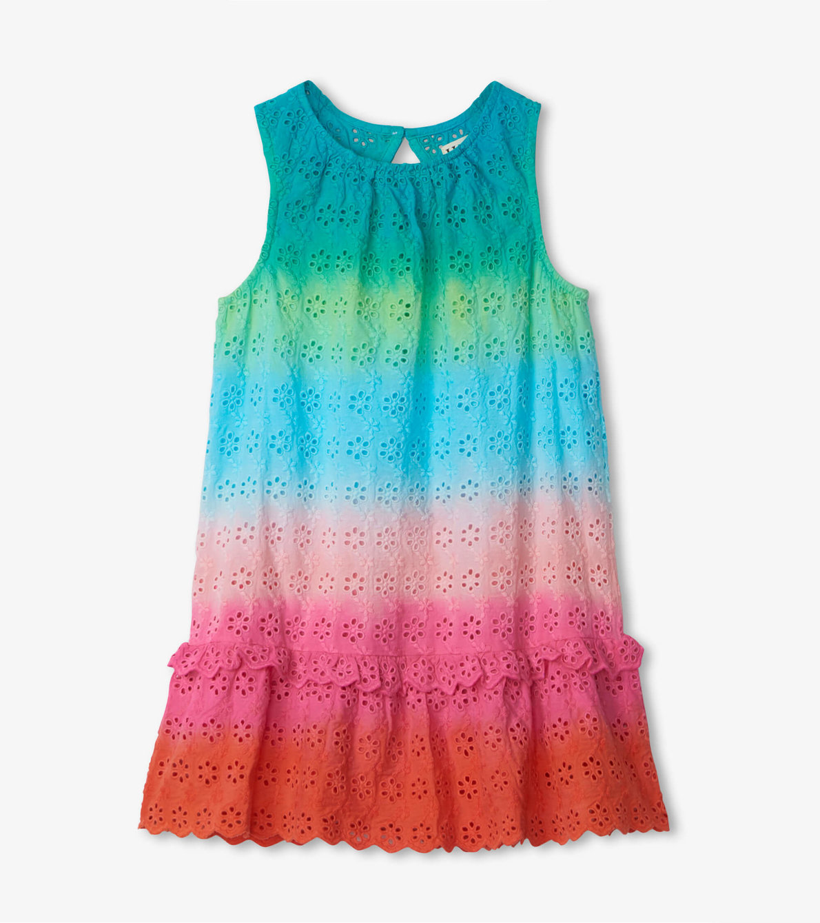 View larger image of Gradient Rainbow Woven Ruffle Dress