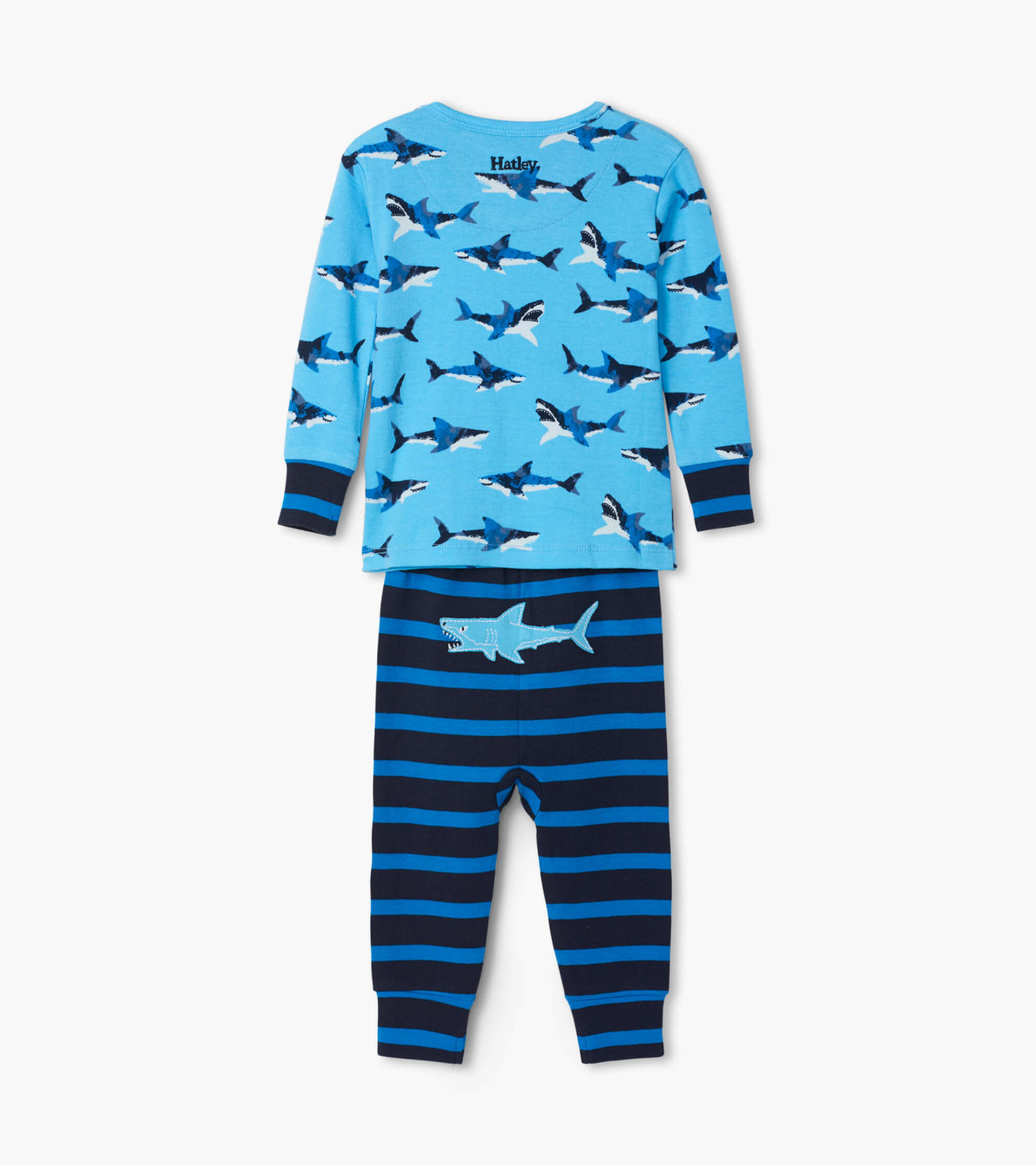 Agrandir l'image de Pyjama en coton biologique pour bébé – Grands requins blancs 