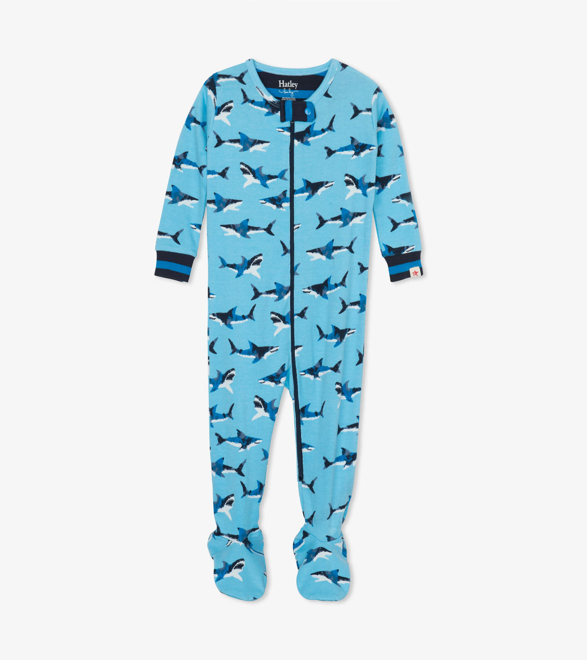 View larger image of Great White Sharks Organic Cotton Footed Coverall