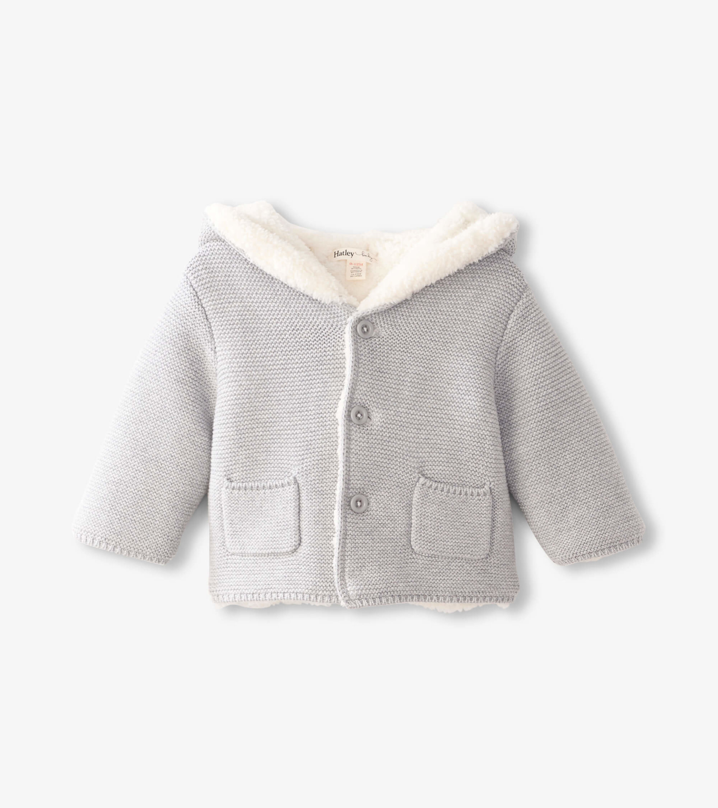 Grey Melange Sherpa Lined Baby Sweater - Hatley US