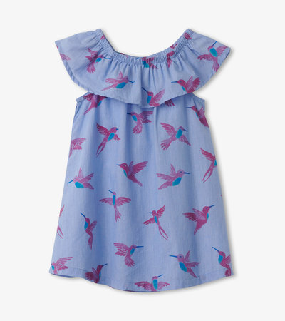Happy Hummingbirds Baby Ruffle Dress