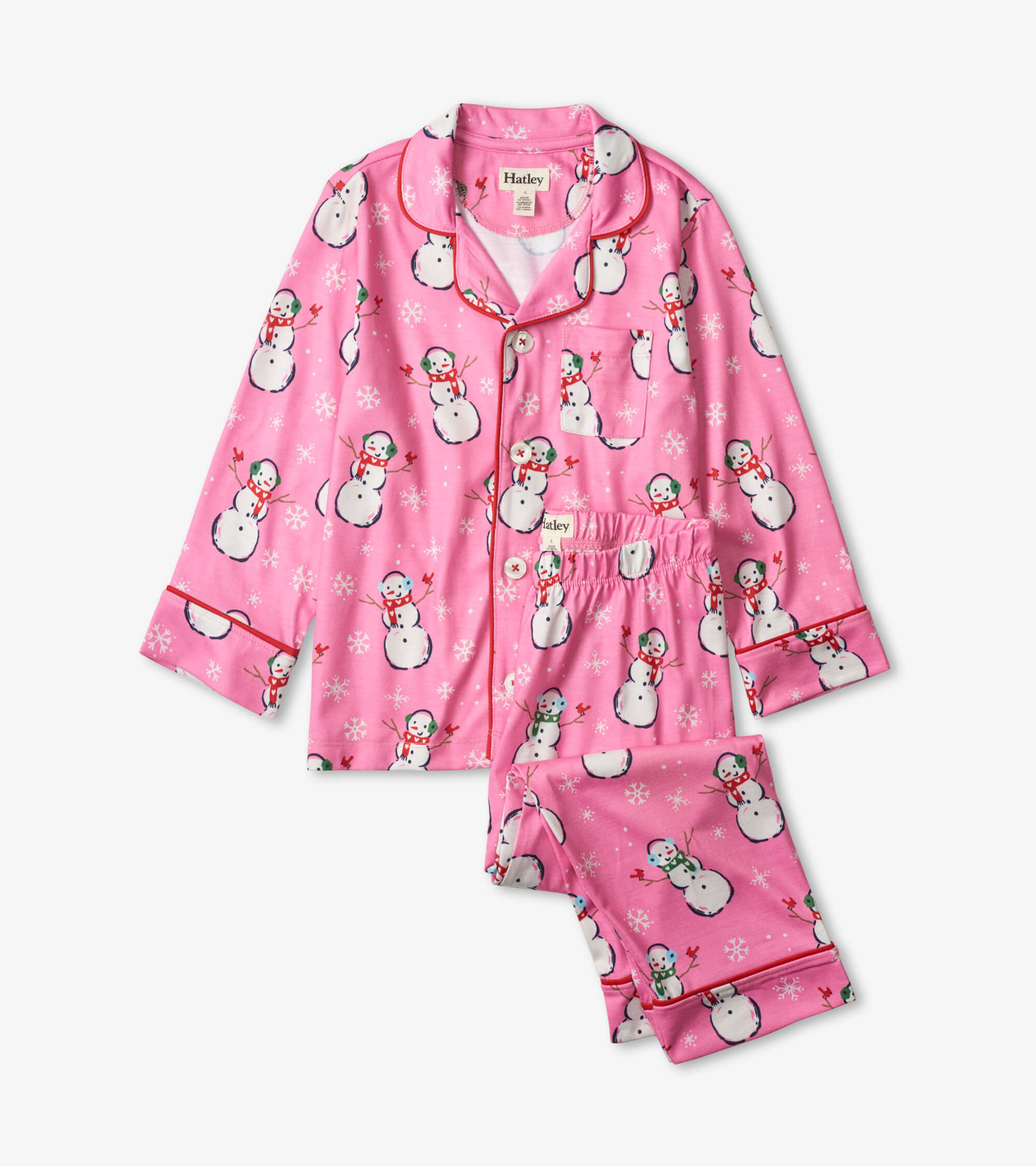 Happy Snow Girls Button Down Pajama Set - Hatley CA