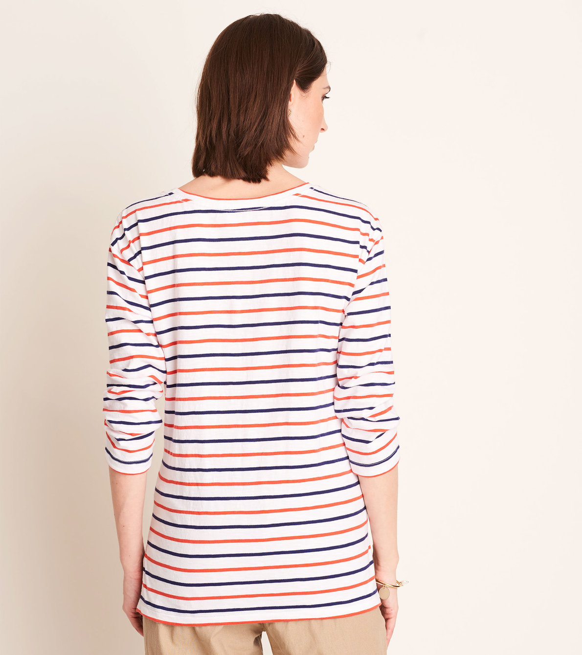 View larger image of Hatley 3/4 Sleeve Tee - Red and Blue Stripes