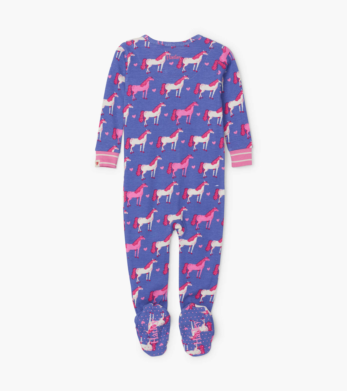 View larger image of Hearts and Horses Organic Cotton Footed Coverall