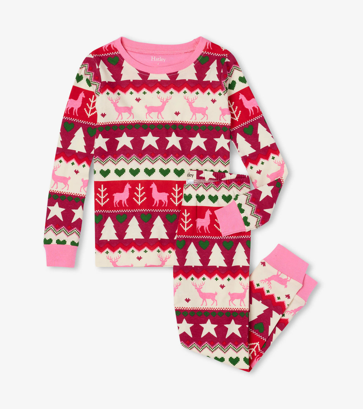 Agrandir l'image de Pyjama en coton biologique pour enfant – Motif Fair Isle des fêtes
