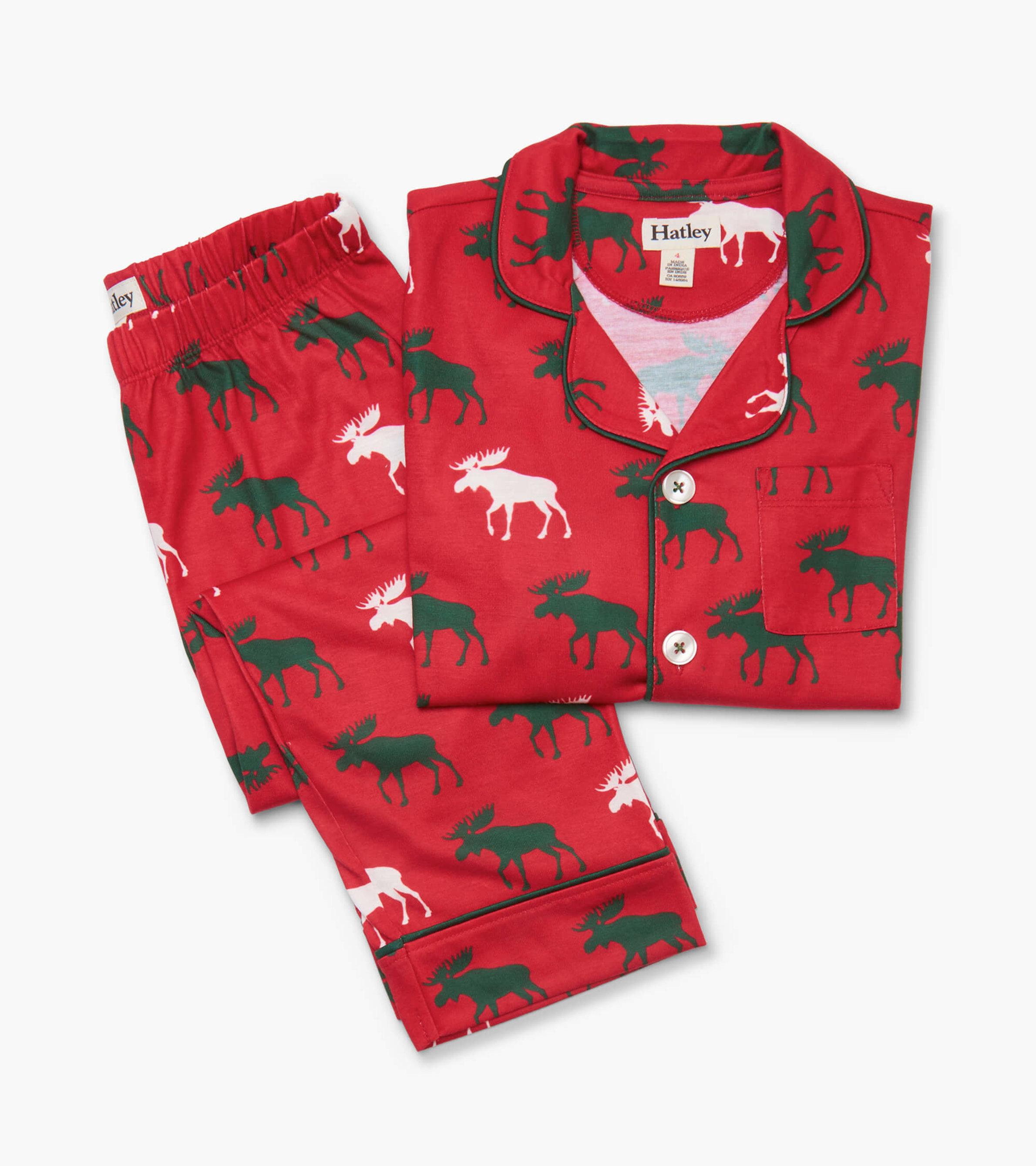 Holiday Moose Button Down Pajama Set - Hatley UK