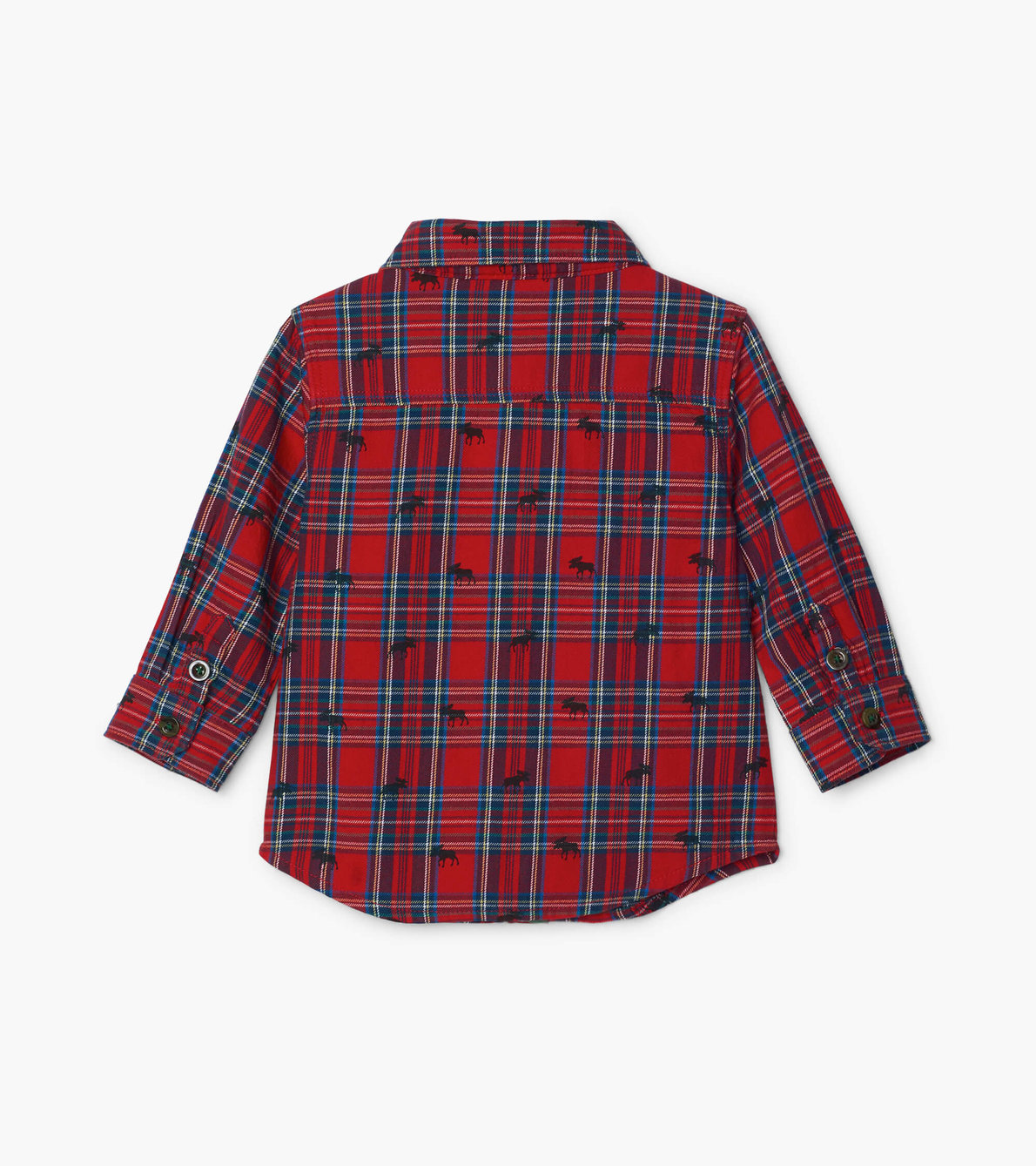 View larger image of Holiday Plaid Moose Baby Button Down Shirt