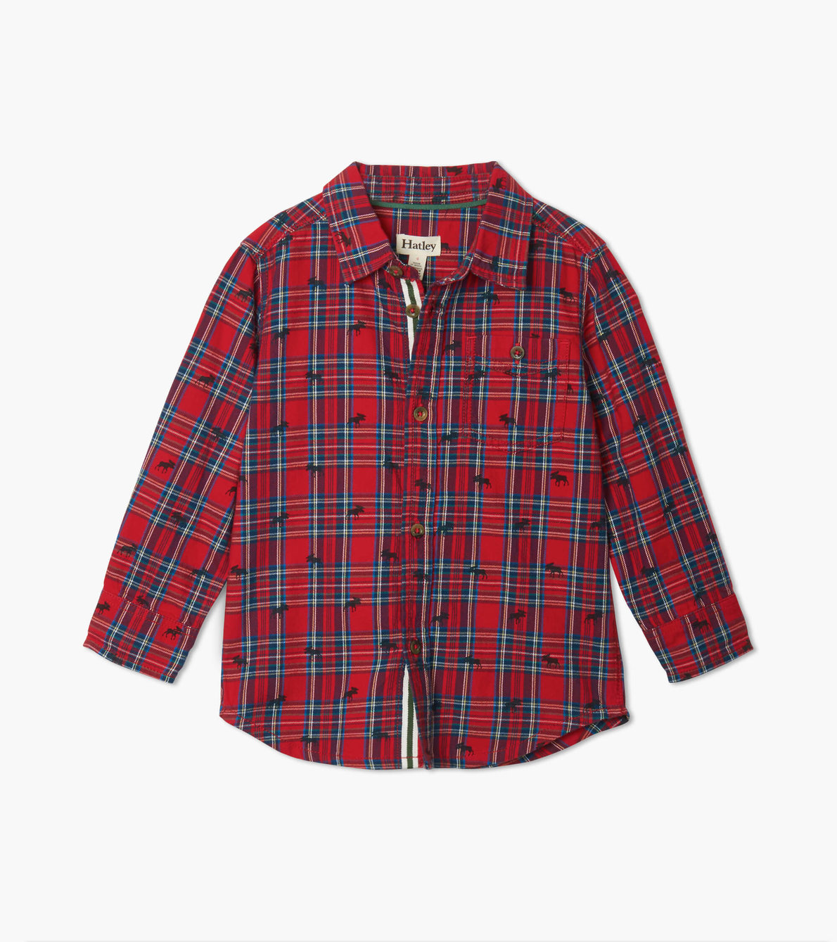 View larger image of Holiday Plaid Moose Button Down Shirt