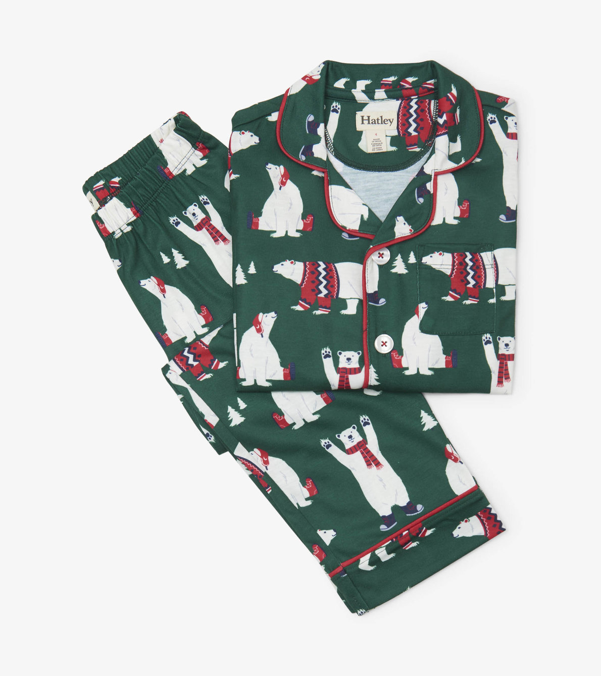 View larger image of Holiday Polar Bears Button-Down Pajama Set
