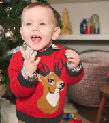 Holiday Stag Baby Sweater