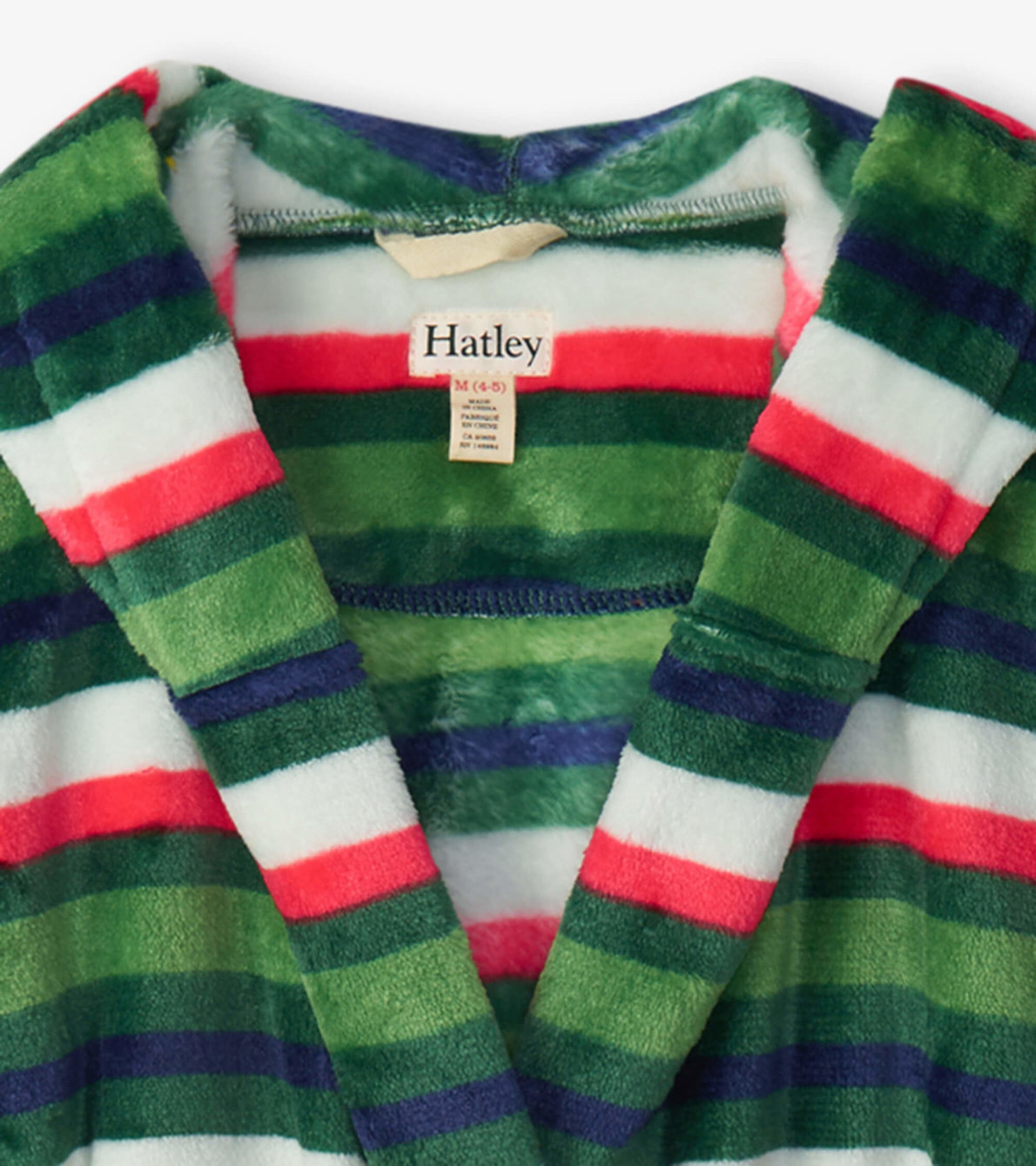 View larger image of Holiday Stripes Kids Fleece Robe