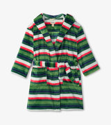 Holiday Stripes Kids Fleece Robe