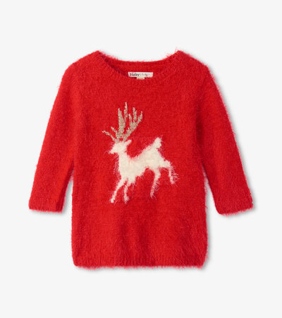 Christmas Reindeer Fuzzy Sweater Dress