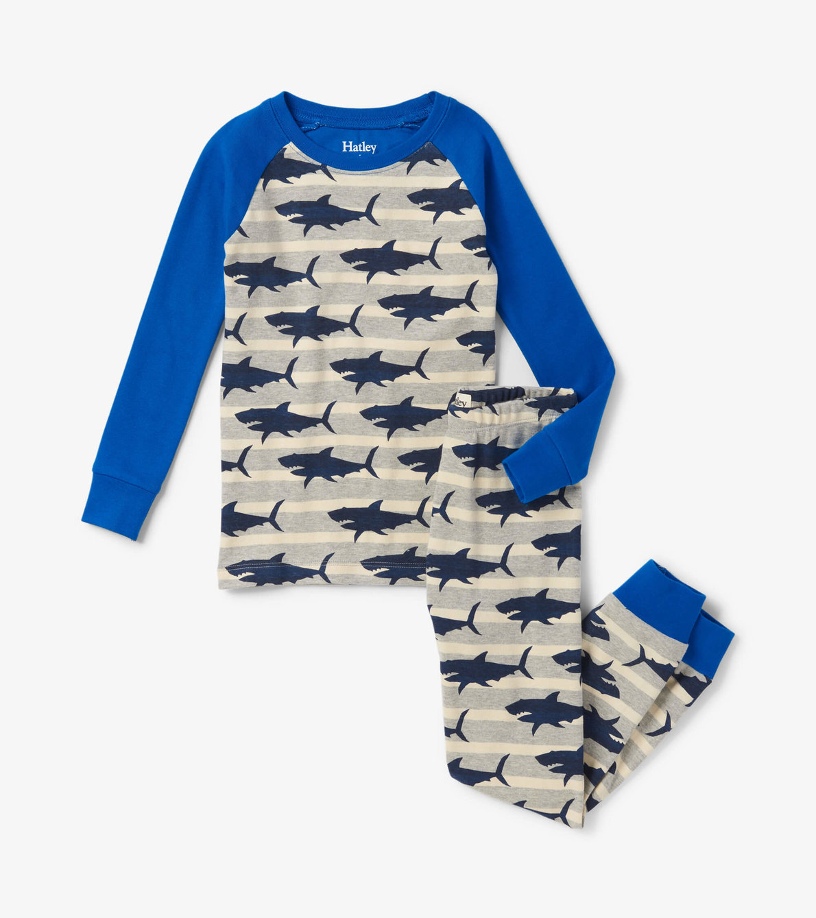 Agrandir l'image de Pyjama avec haut à manches raglan – Requins affamés