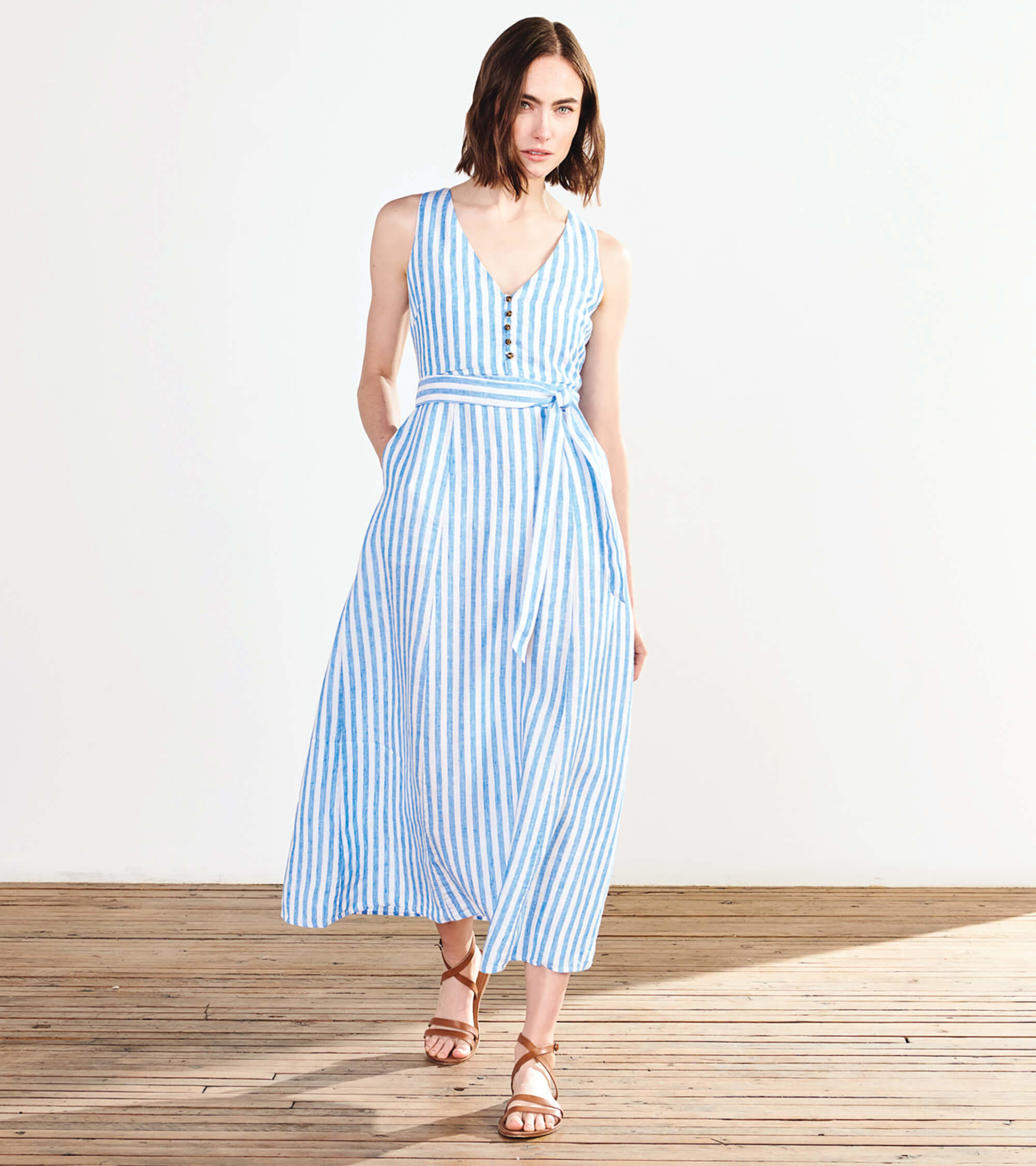 Isla Maxi Dress - French Blue Stripes - Hatley US