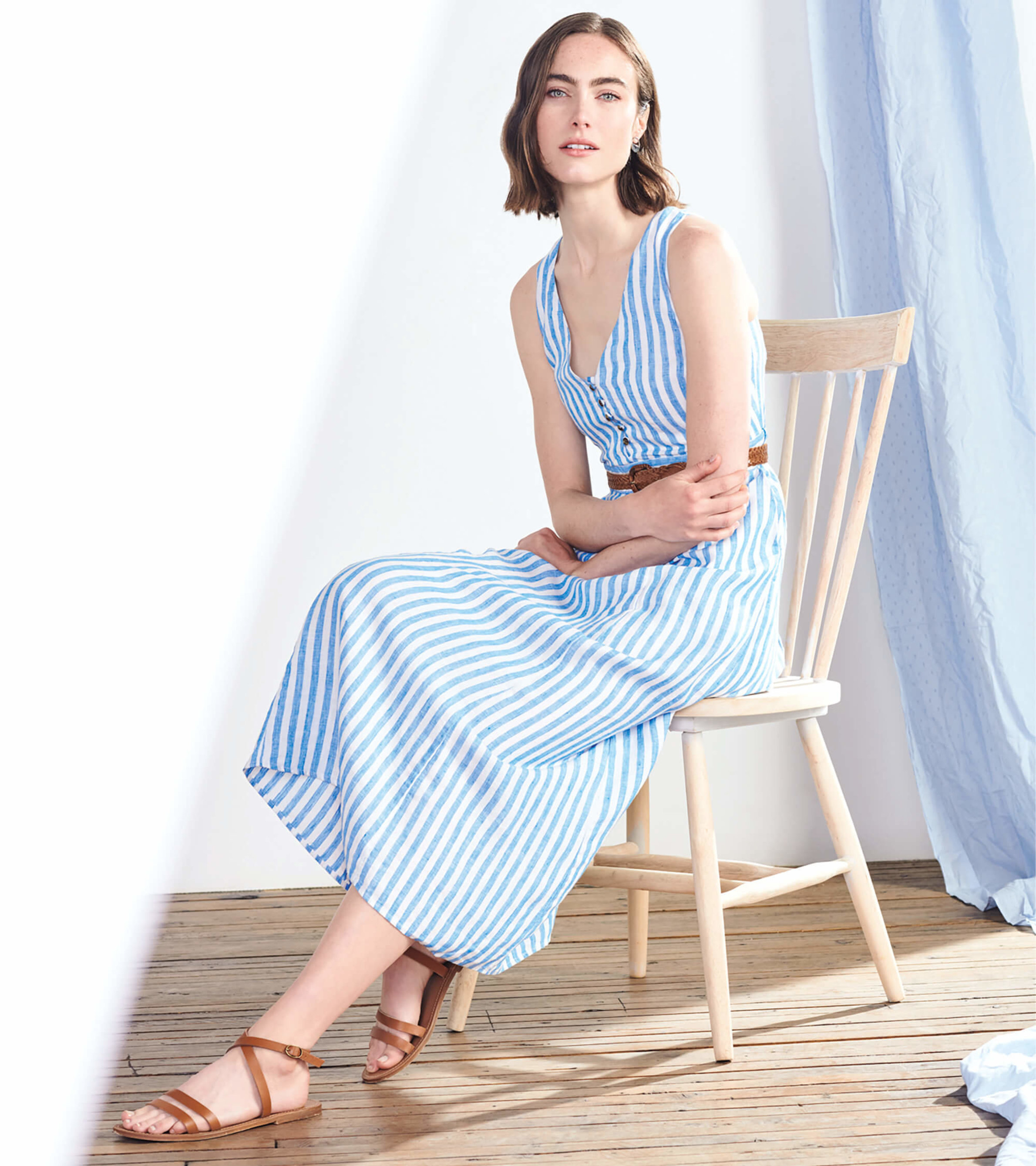 Isla Maxi Dress - French Blue Stripes - Hatley US