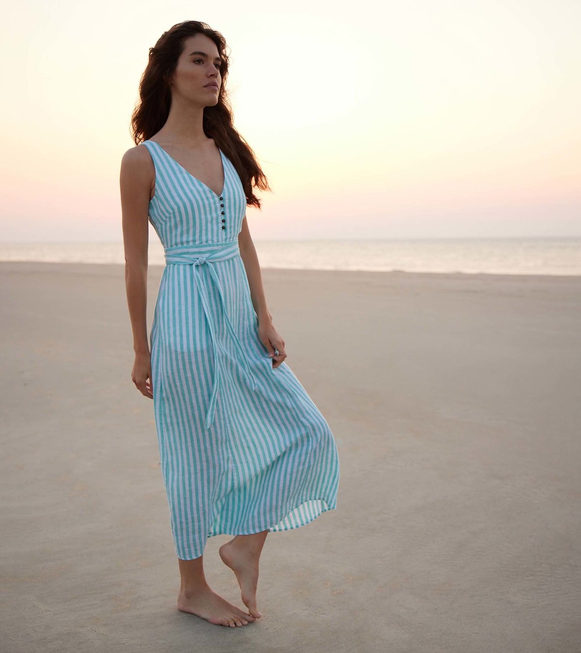 View larger image of Isla Maxi Dress - Turquoise Stripes