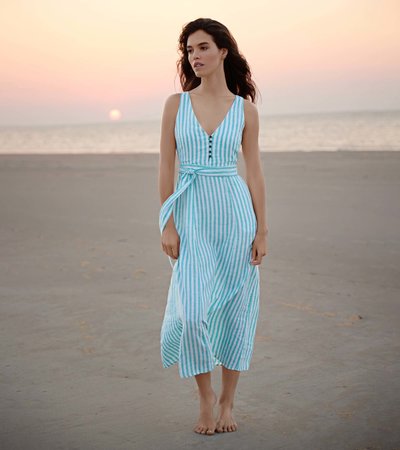 Isla Maxi Dress - Turquoise Stripes