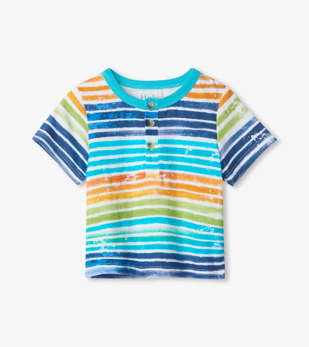 Agrandir l'image de T-shirt Henley pour bébé – Rayures des îles