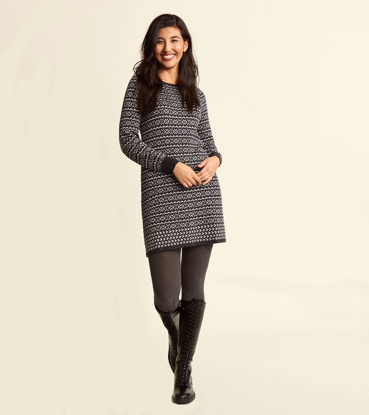 View larger image of Jacquard Sweater Dress - Winter Wildwood