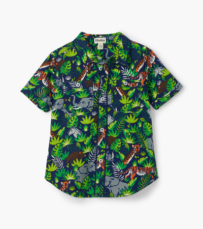 Chemise boutonnée à manches courtes – Safari dans la jungle