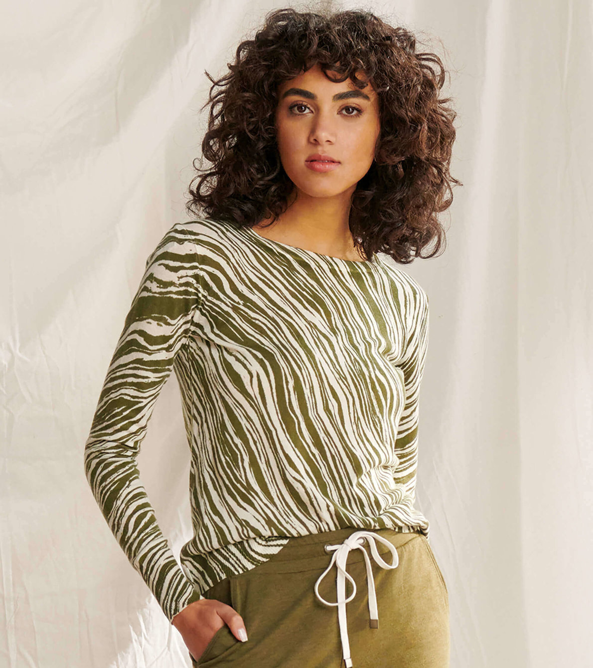 View larger image of Katie Sweater - Diagonal Moss