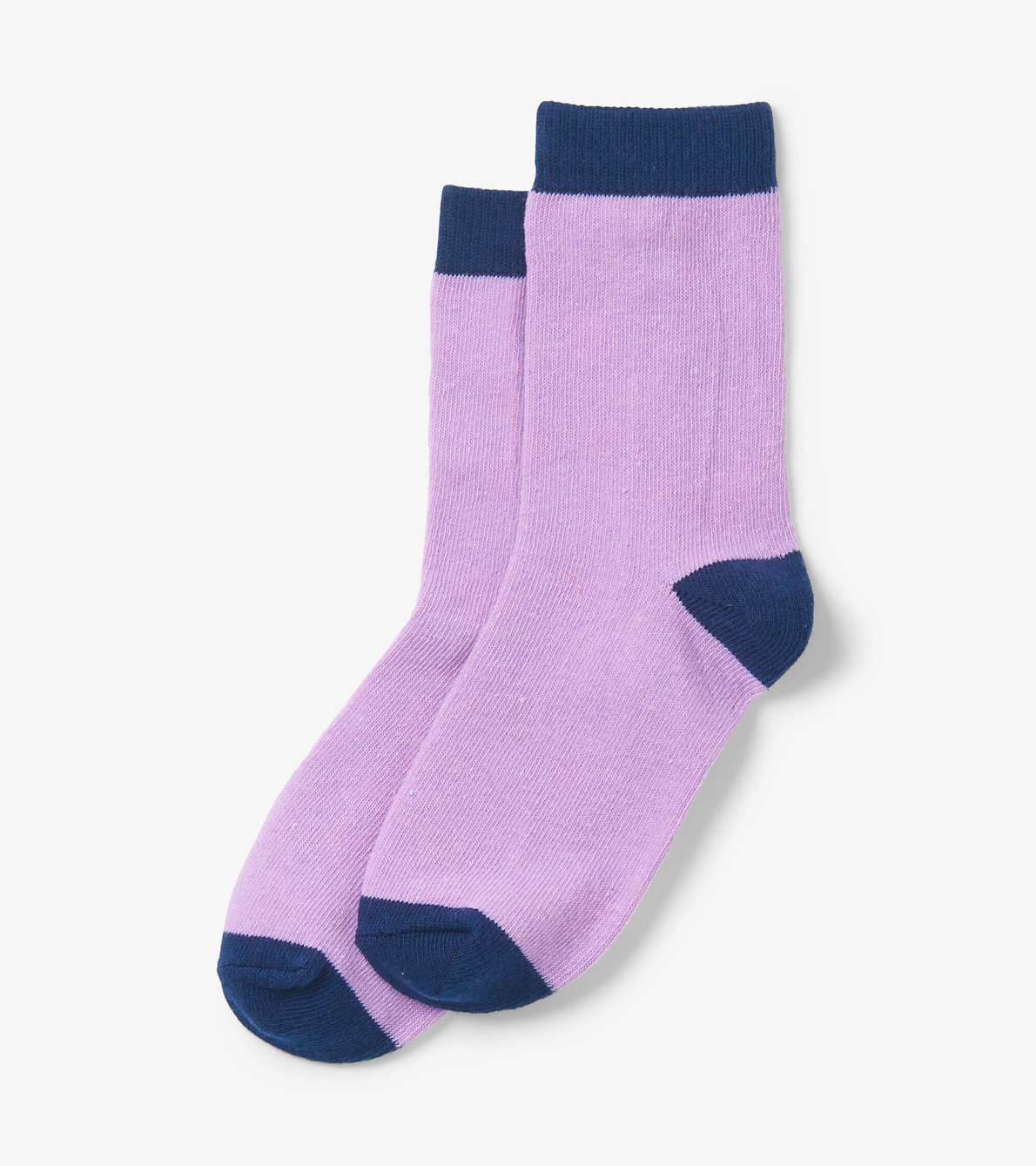View larger image of Kids Lilac & Navy Crew Socks