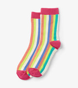 Kids Rainbow Stripes Crew Socks