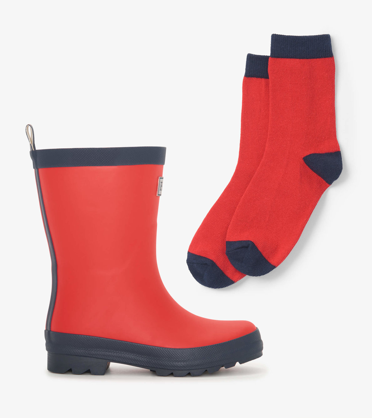 View larger image of Kids Red & Navy Matte Rain Boots