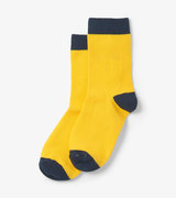 Kids Yellow & Navy Crew Socks