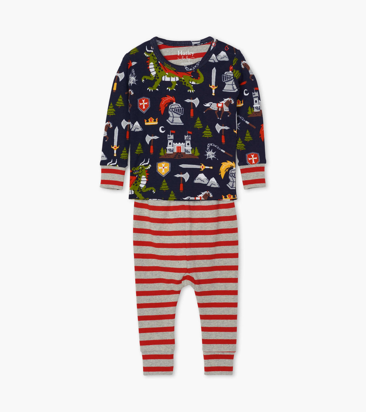 Agrandir l'image de Pyjama en coton biologique pour bébé – Chevaliers et dragons