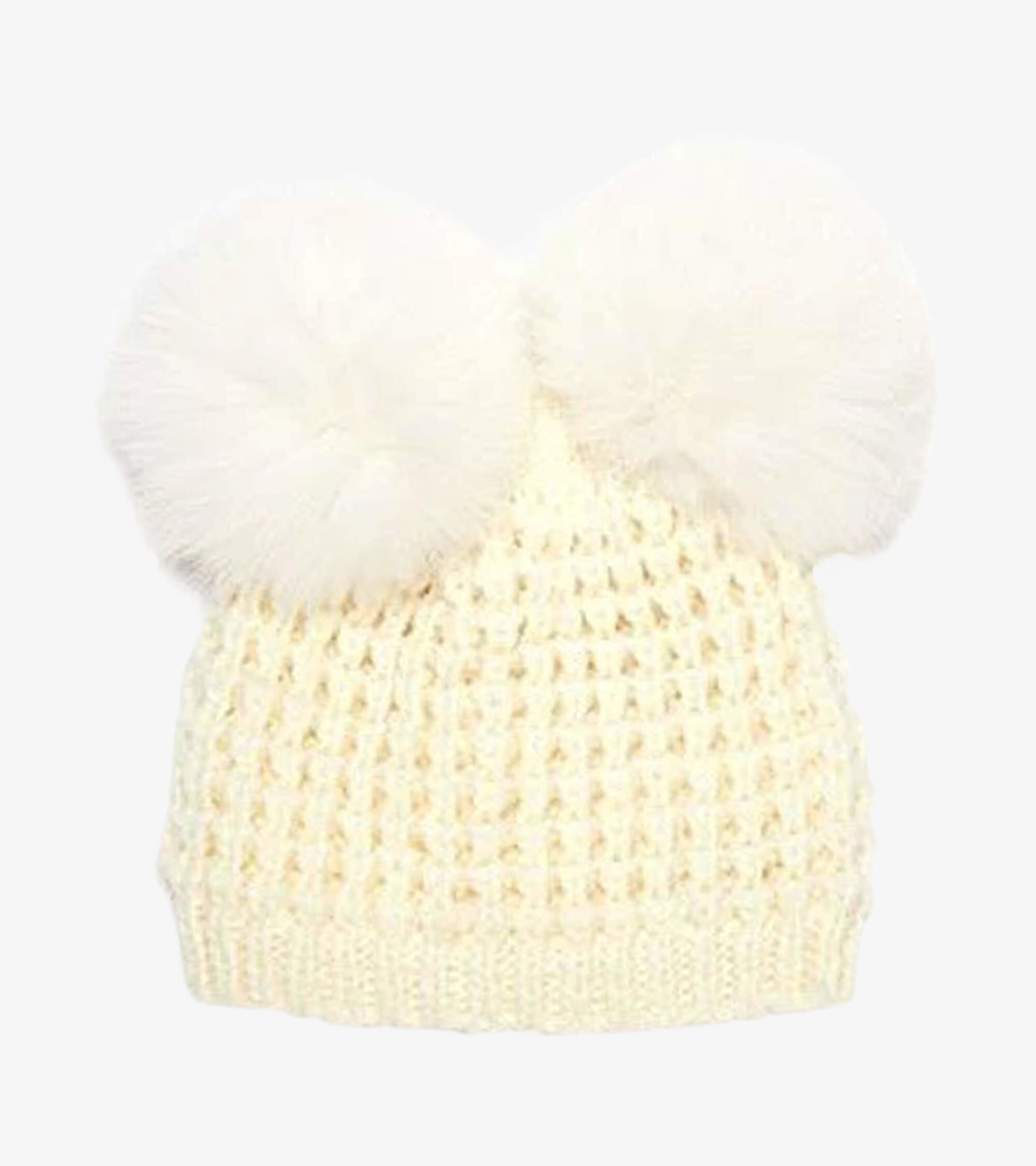 View larger image of KYI KYI Mini - Ivory Classic Double Pom Faux Fur Beanie