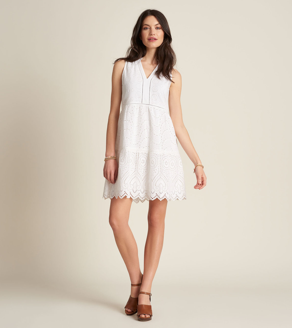 View larger image of Lauren Eyelet Dress - Classic White