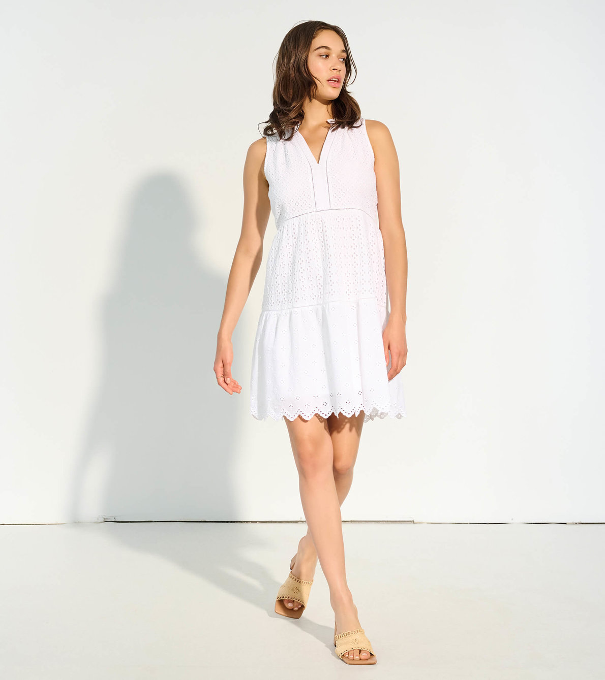 View larger image of Lauren Eyelet Dress - White
