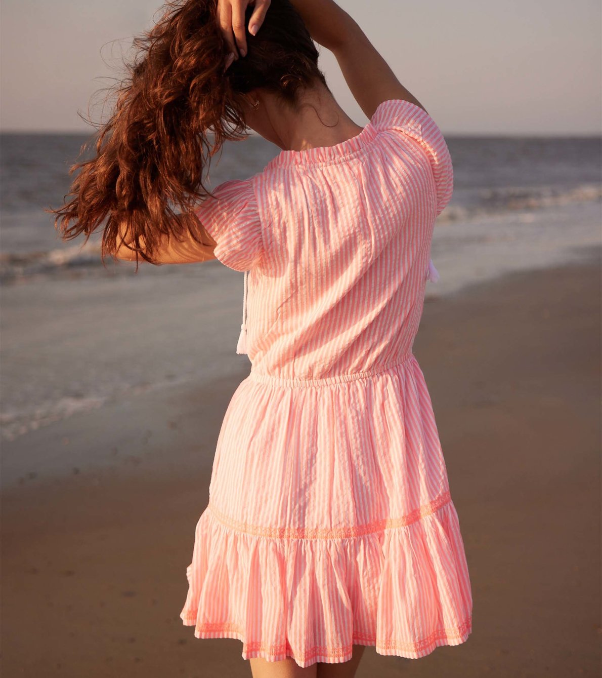 Agrandir l'image de Robe Layla – Rayures rose néon
