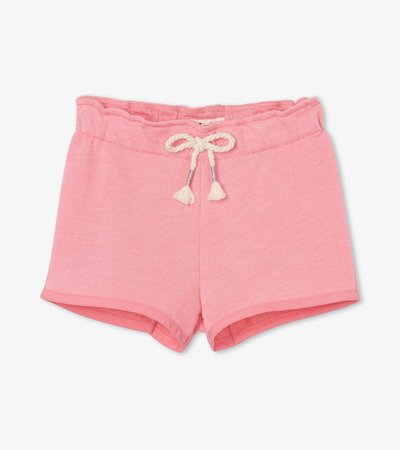 Girls Light Pink Paper Bag Shorts