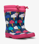 Lightning Clouds Sherpa Lined Rain Boots