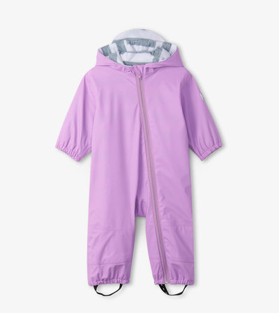 Lilac Terry Lined Baby Rain Suit