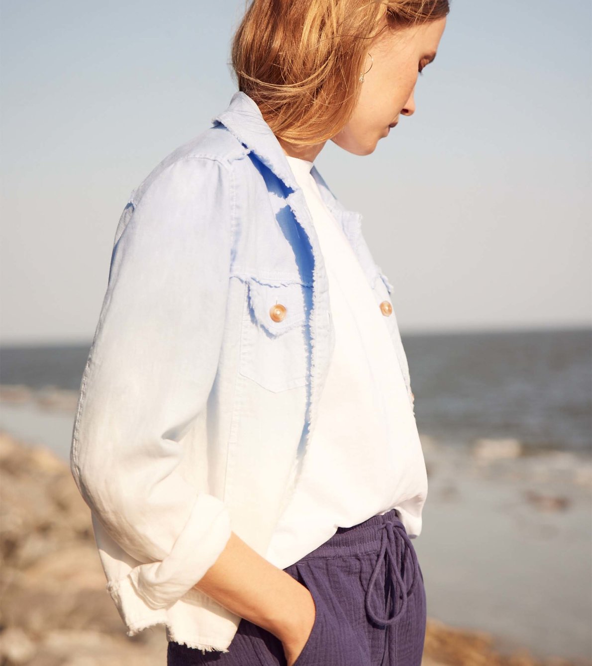 View larger image of Linen Jacket - Fresh Dip Dye