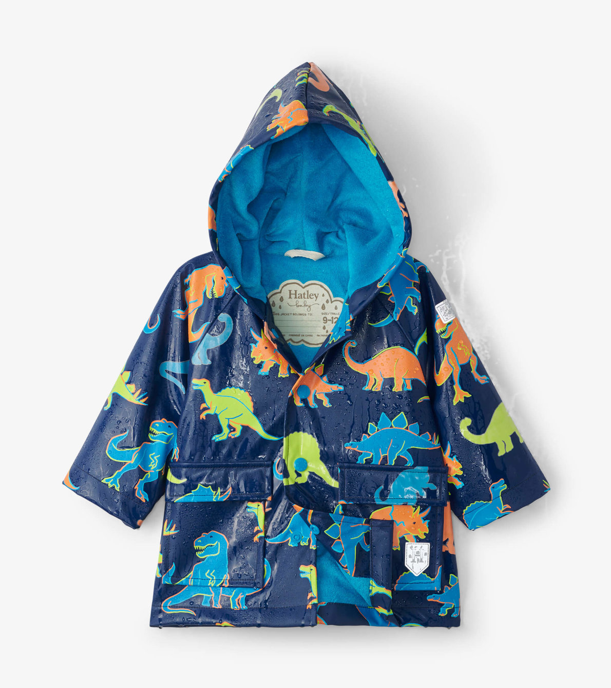 View larger image of Linework Dinos Colour Changing Baby Raincoat