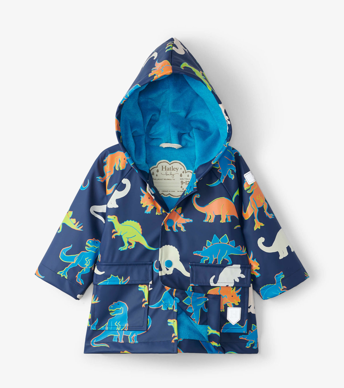View larger image of Linework Dinos Colour Changing Baby Raincoat