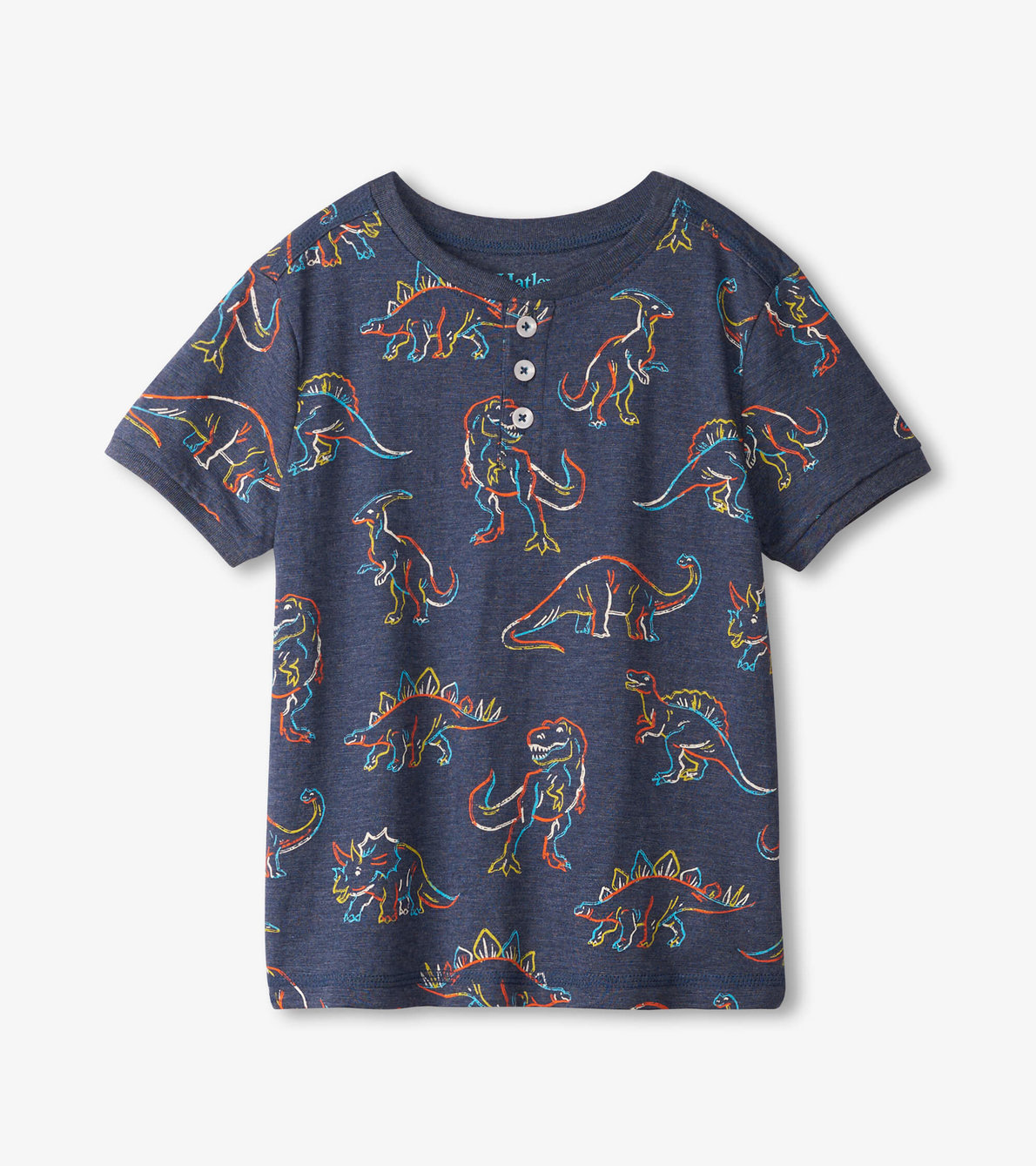 Agrandir l'image de T-shirt Henley – Dessins de dinosaures