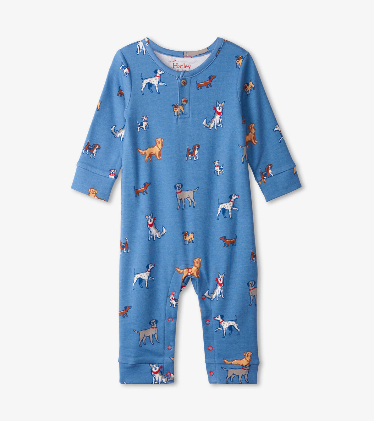 View larger image of Little Pups Baby Henley Romper